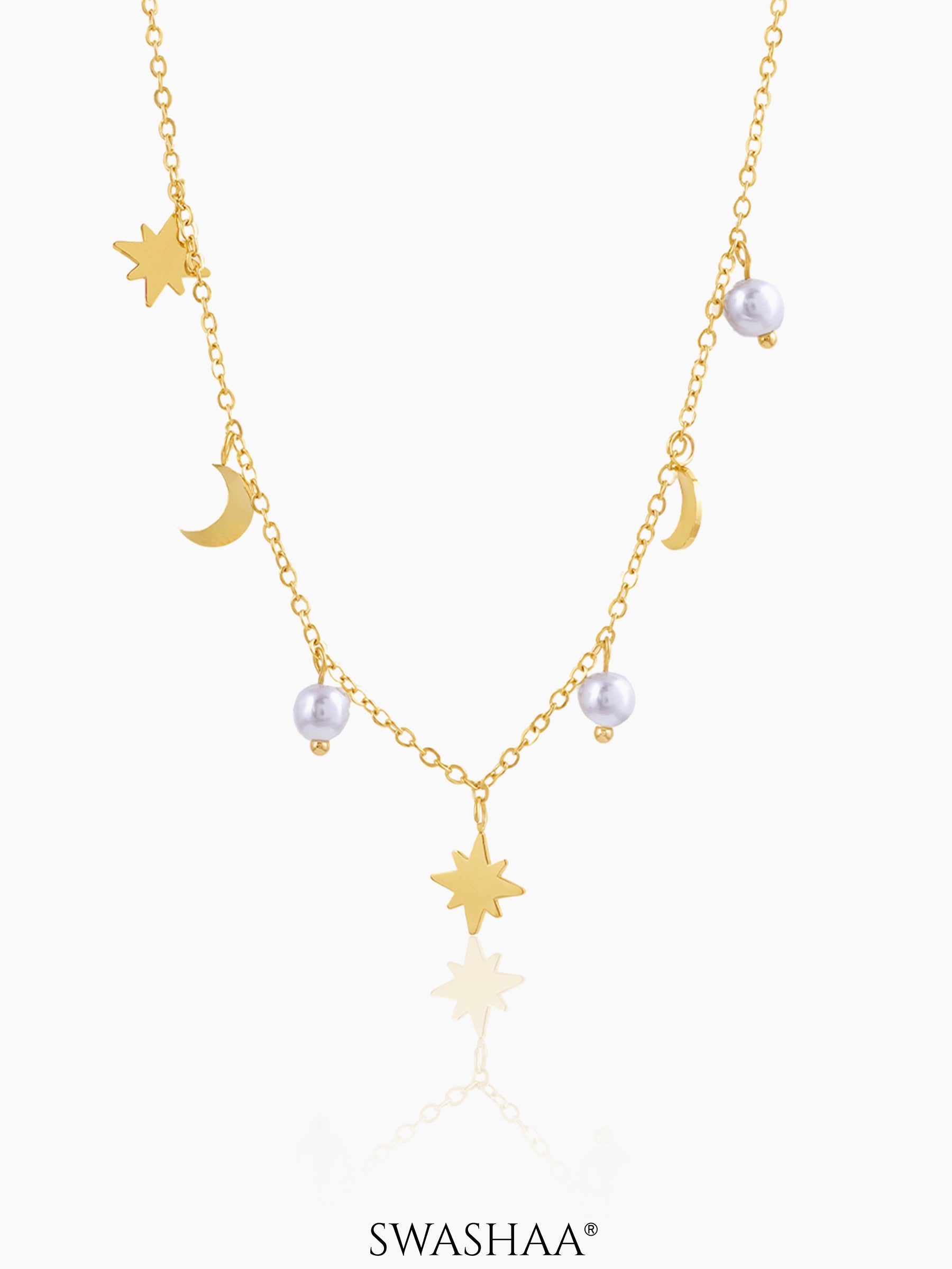 Sun & Moon 18K Gold Plated Necklace Gold
