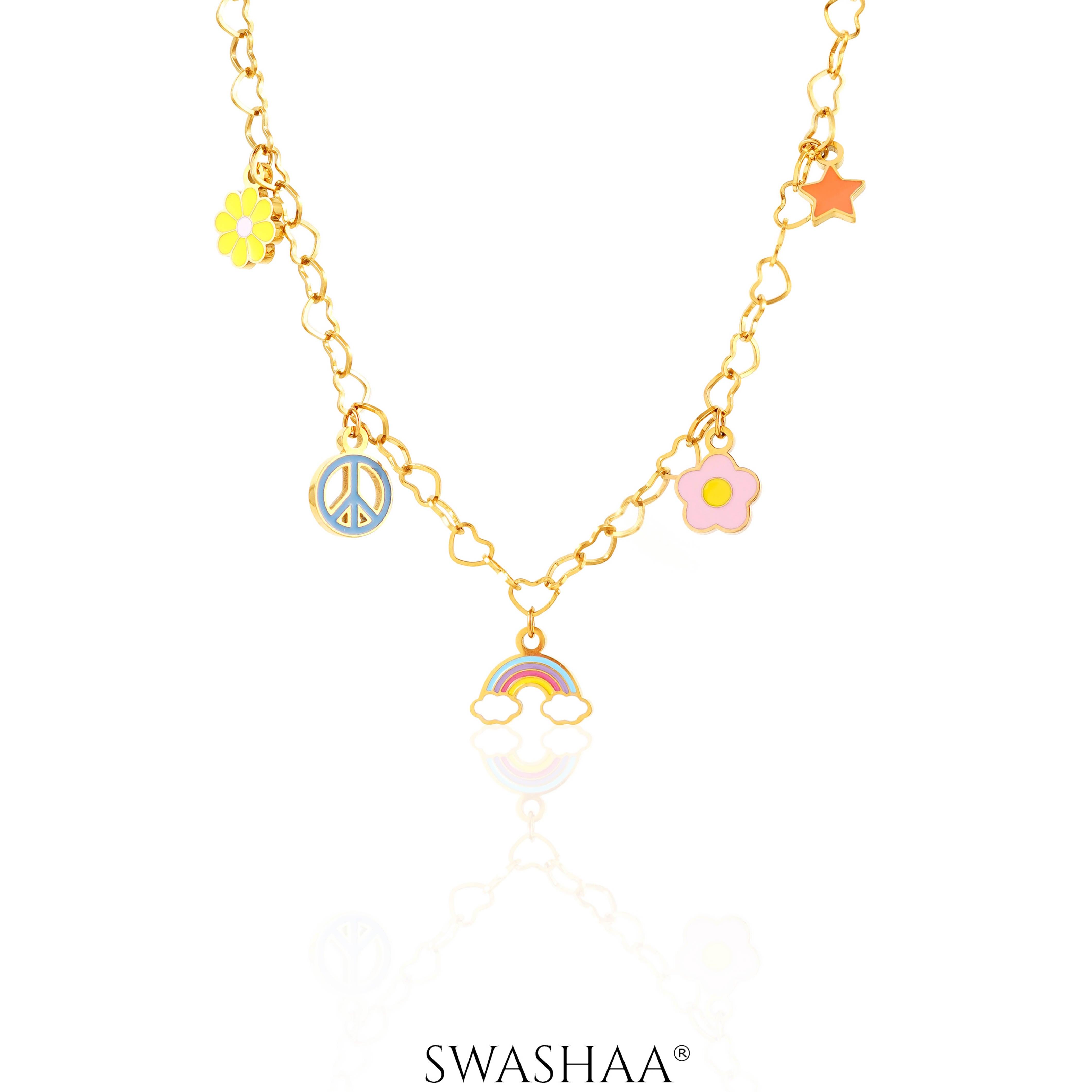 Sunday Charms 18K Gold Plated Kid's Necklace Gold