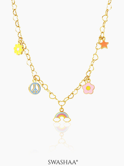 Sunday Charms 18K Gold Plated Kid's Necklace Gold