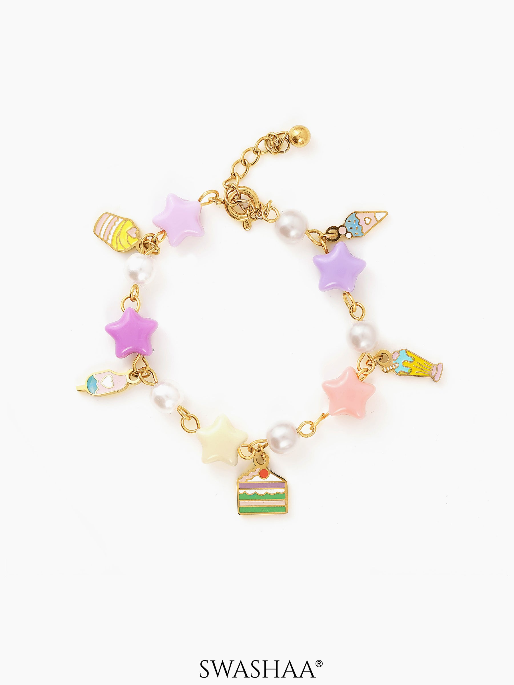 Super Stars Charms 18K Gold Plated Kid's Bracelet