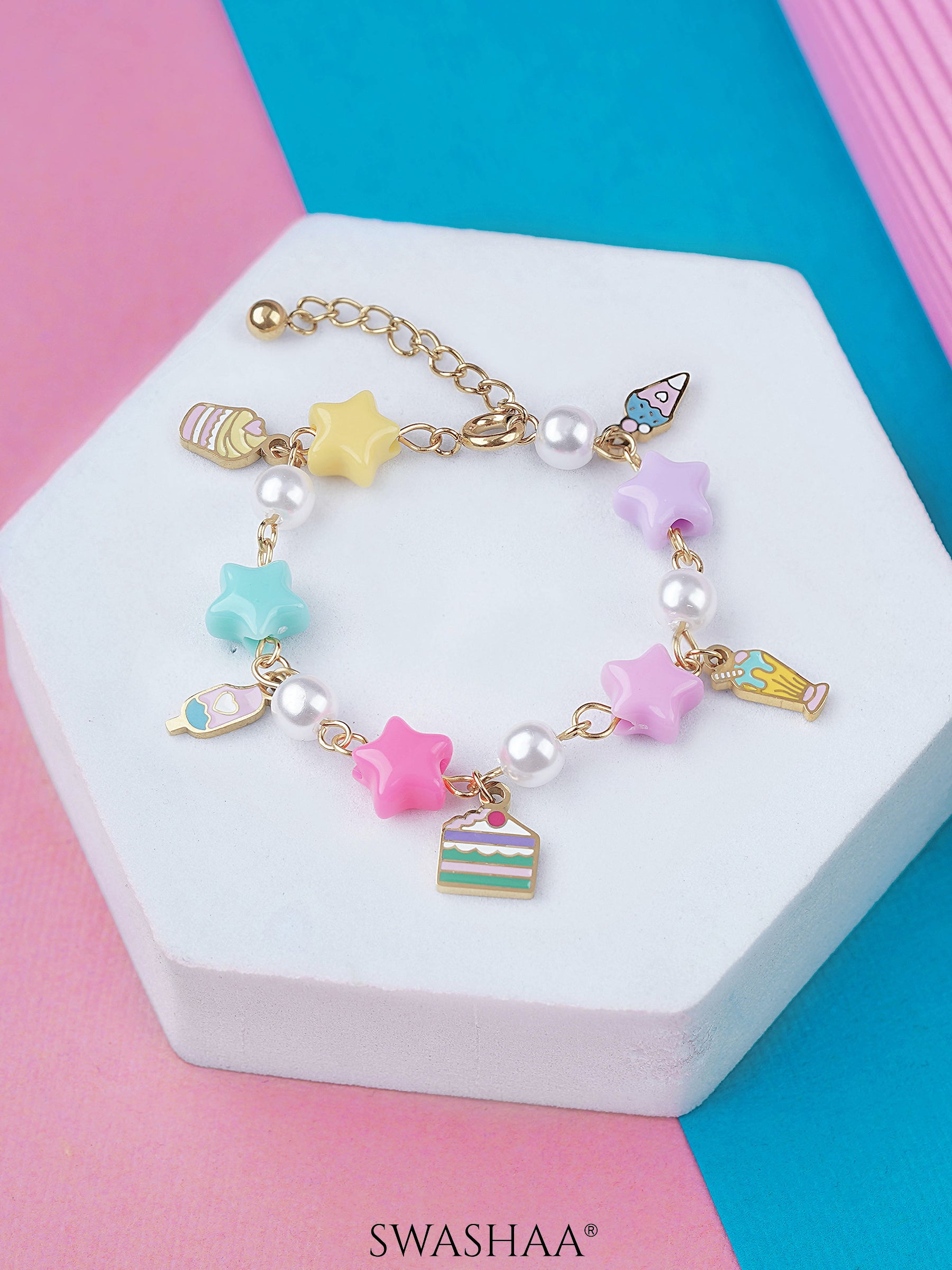 Super Stars Charms 18K Gold Plated Kid's Bracelet