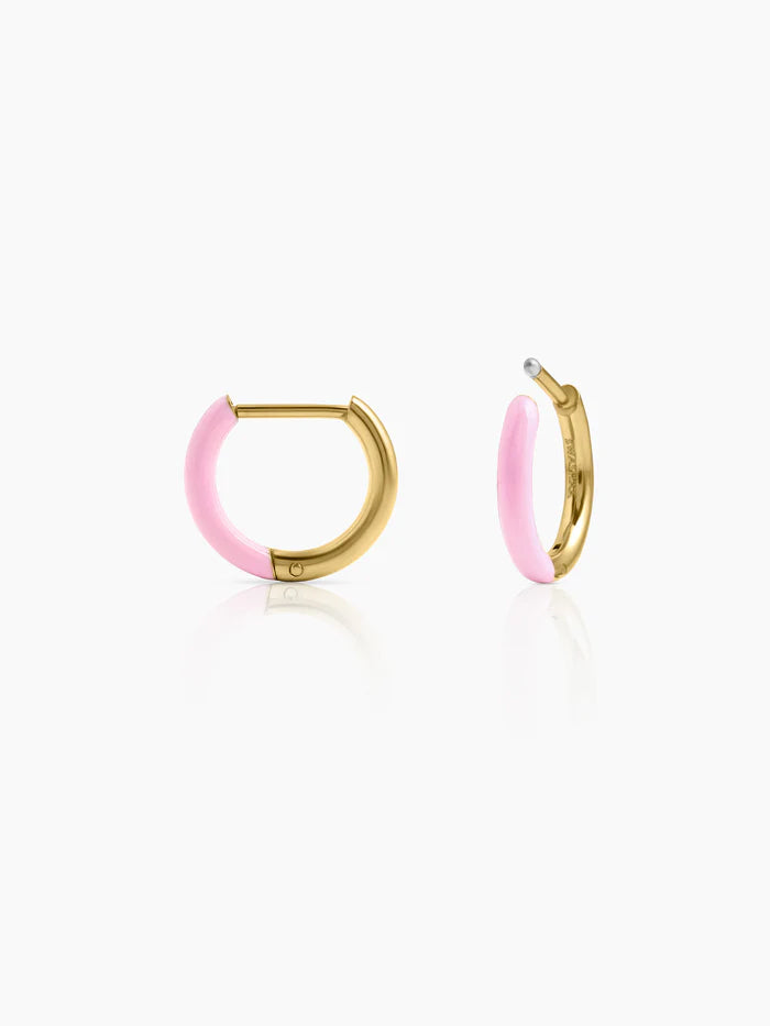 Taffy Pink 18K Gold Plated Kid’s Hoop Earrings Gold
