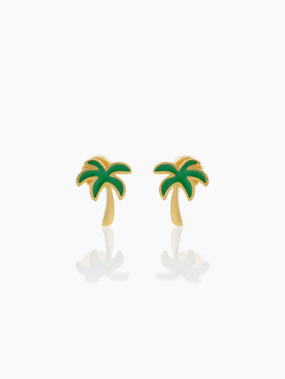 Tall Coconut 18K Gold Plated Kid's Earrings