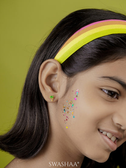 Tall Coconut 18K Gold Plated Kid's Earrings