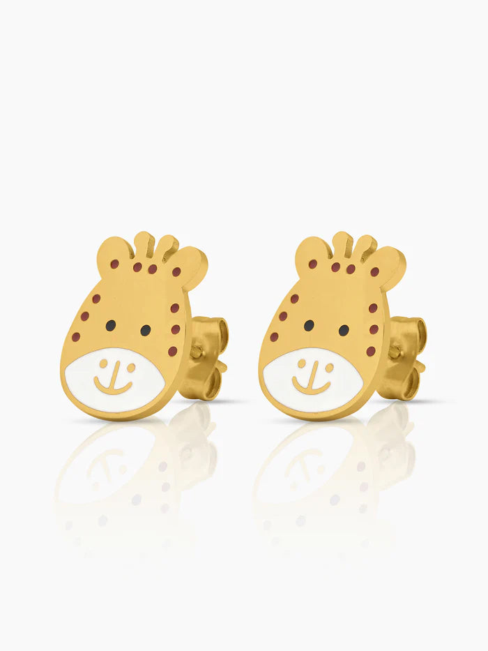 Tall Tots Giraffe 18K Gold Plated Kid's Stud Earrings