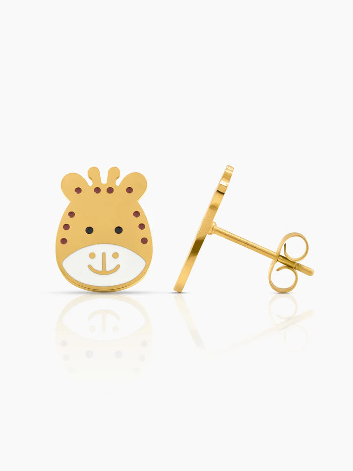 Tall Tots Giraffe 18K Gold Plated Kid's Stud Earrings Gold