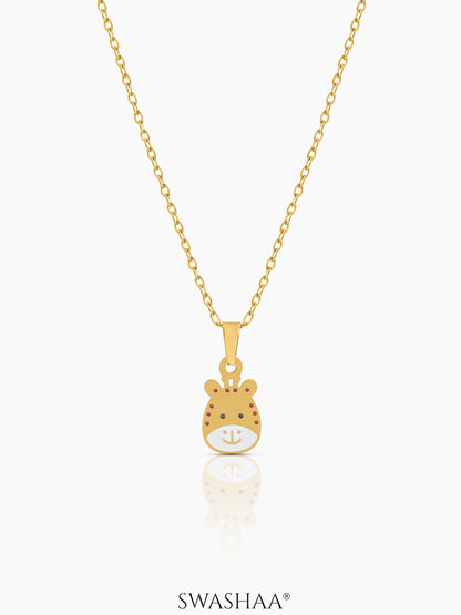Tall Tots Giraffe 18K Gold Plated Kid's Pendant Necklace Gold