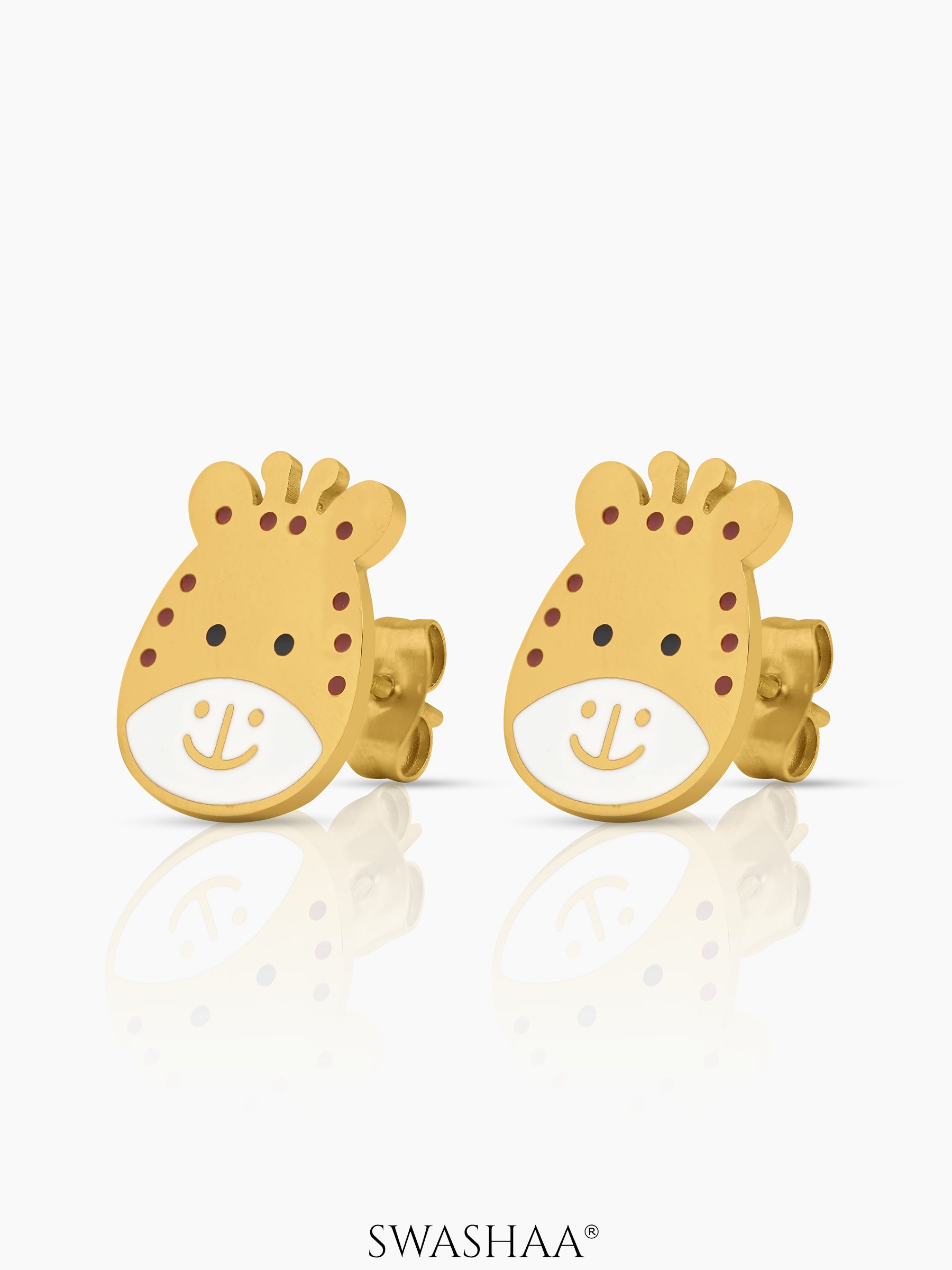 Tall Tots Giraffe 18K Gold Plated Kid's Stud Earrings