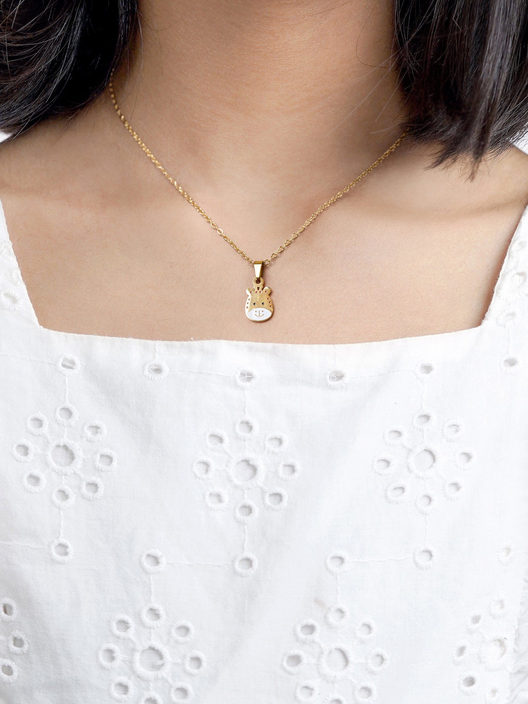 Tall Tots Giraffe 18K Gold Plated Kid's Pendant Necklace