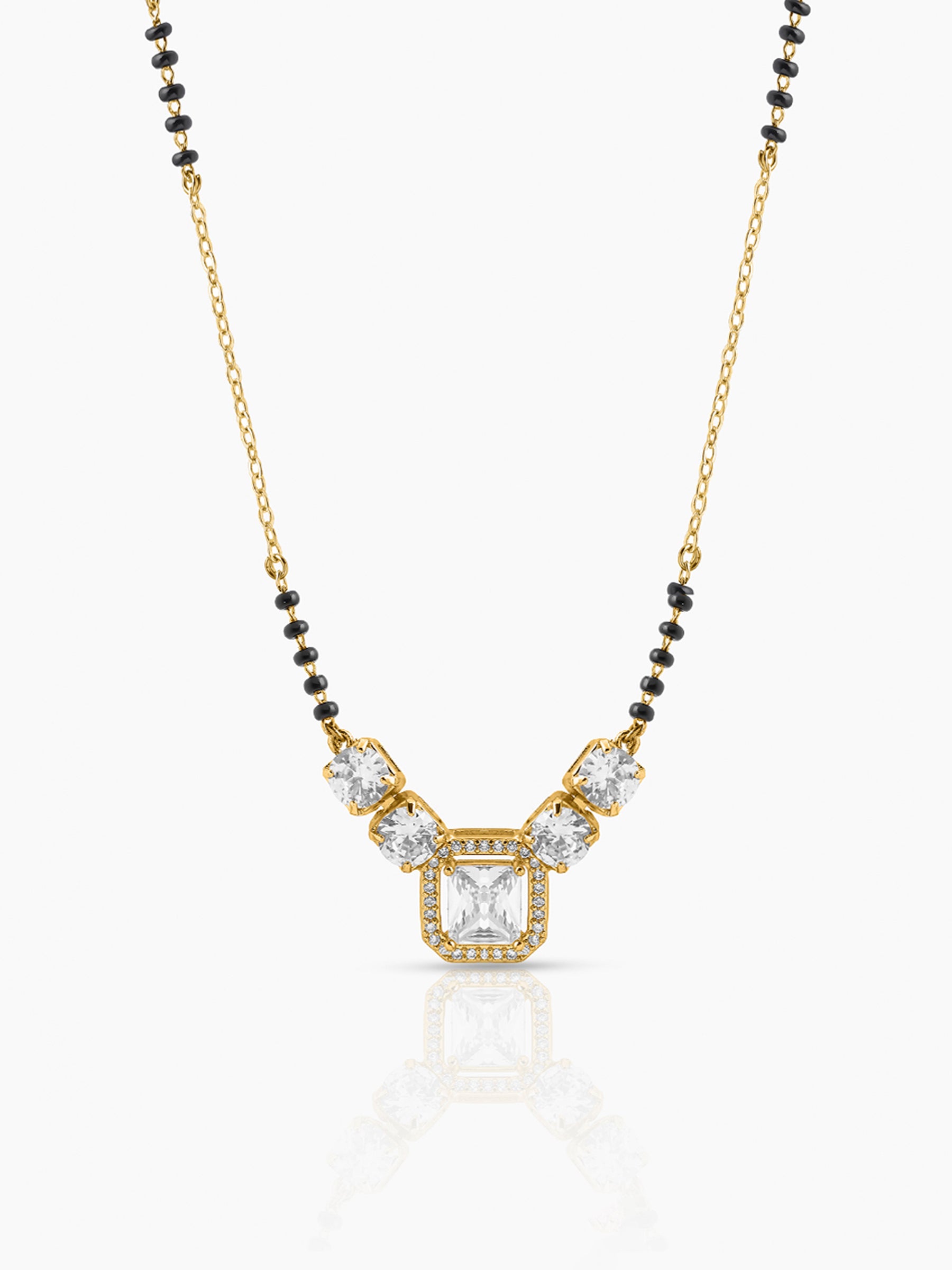 Tanisha Diamond Halo 18K Gold Plated Mangalsutra