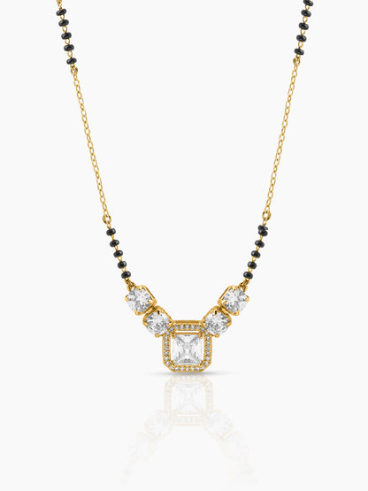 Tanisha Diamond Halo 18K Gold Plated Mangalsutra Gold