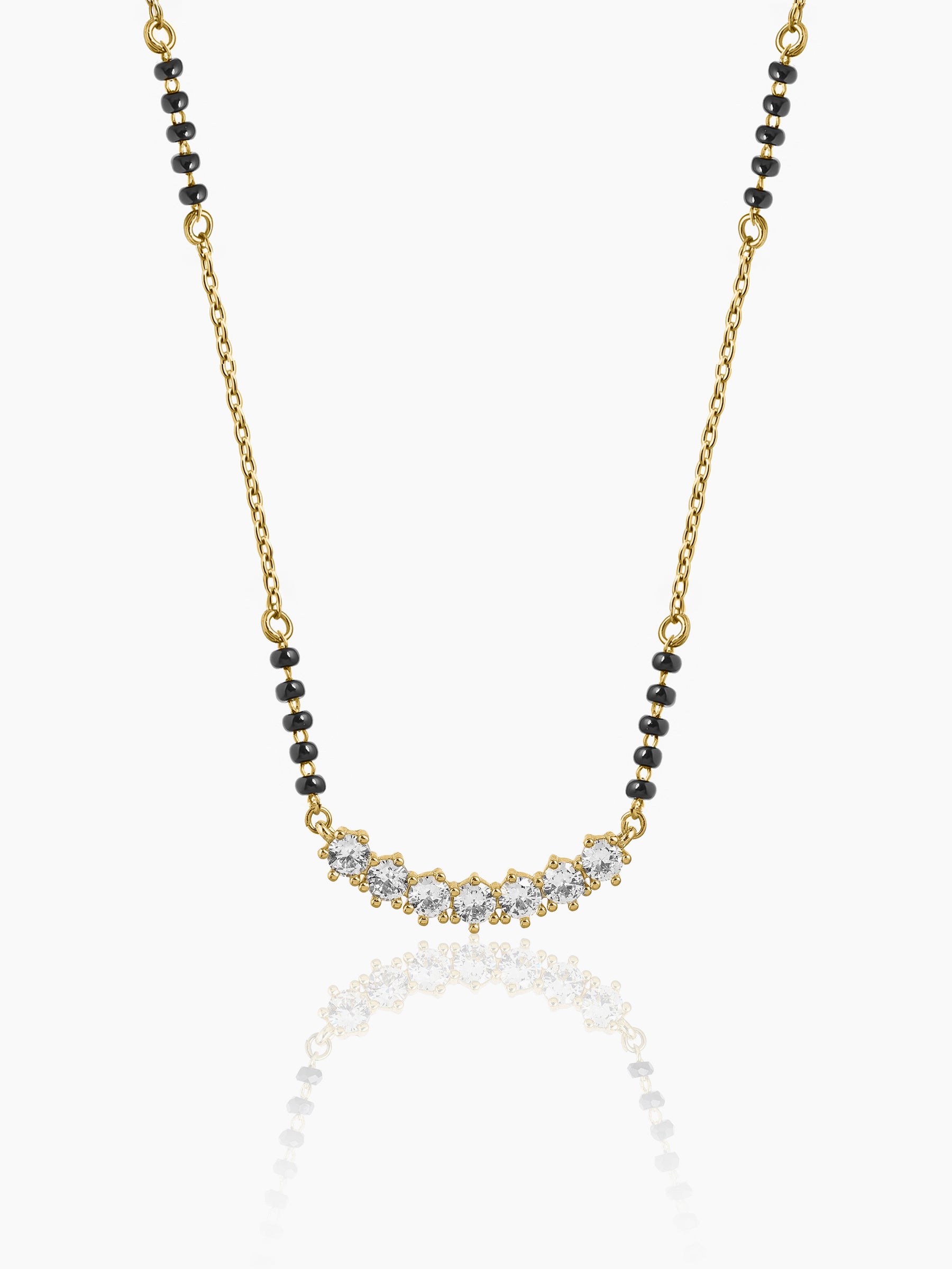 Tanisi Diamond Bar 14K Gold Plated Mangalsutra Gold