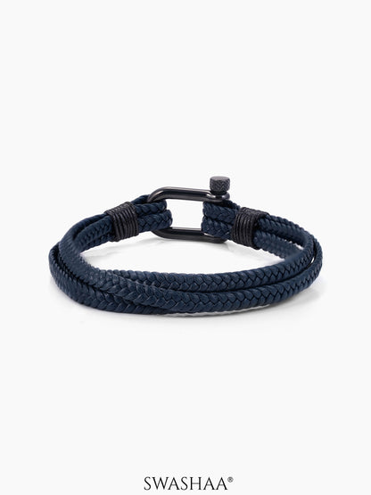 Tarzan Men's Leather Bracelet Blue