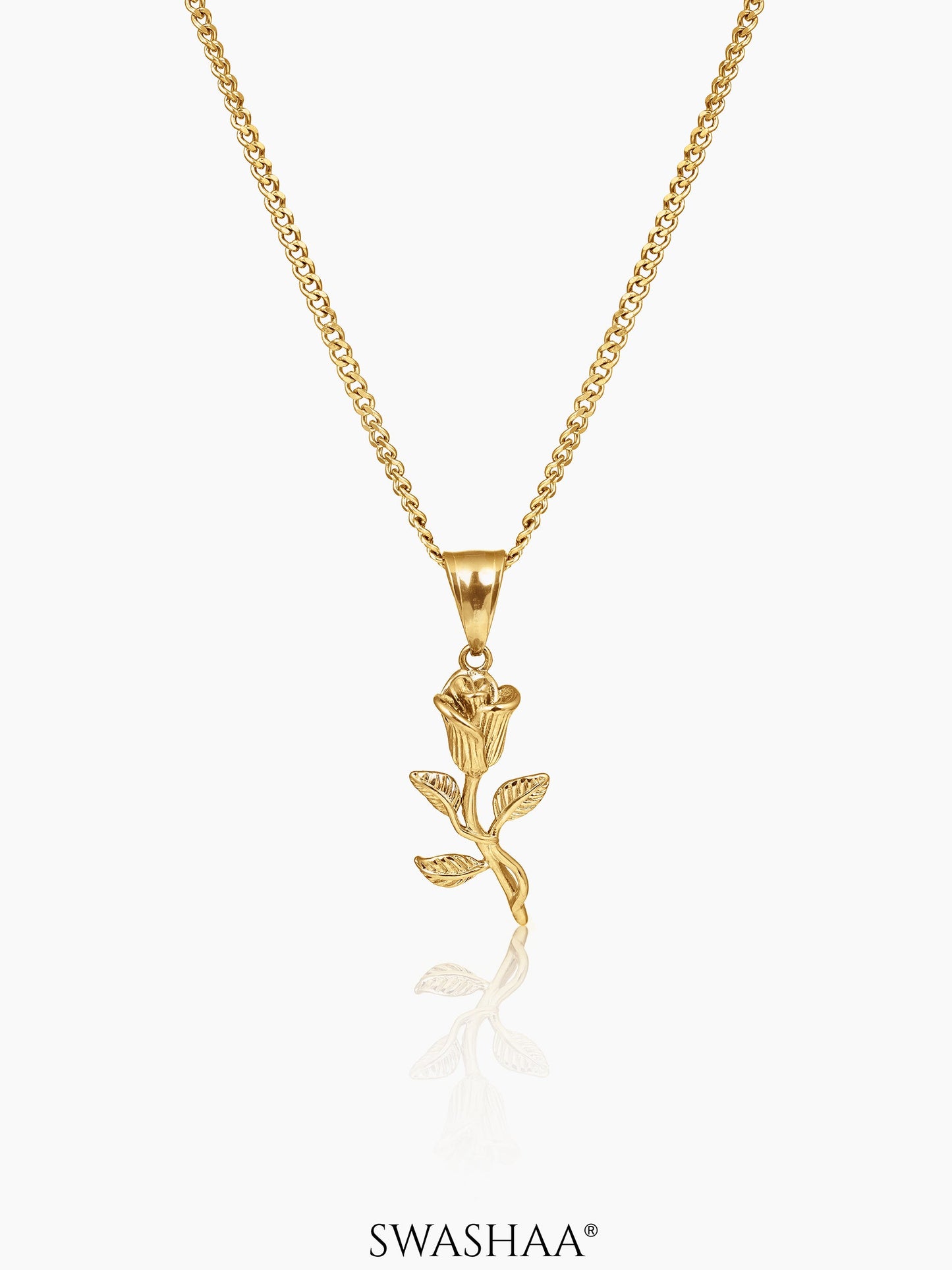 Tavien Rose Men's Chain Pendant 18K Gold Plated