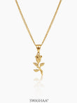 Tavien Rose Men's Chain Pendant 18K Gold Plated