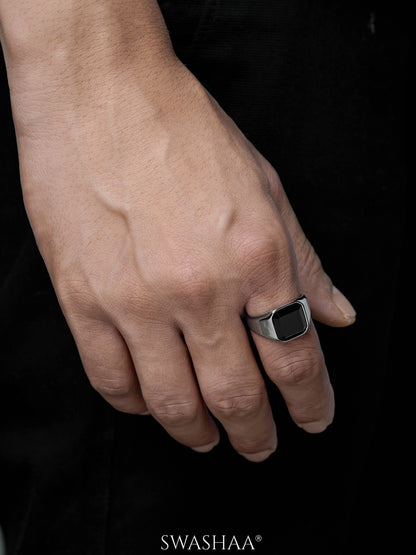 Thorne Black Stone Signet Men's Ring