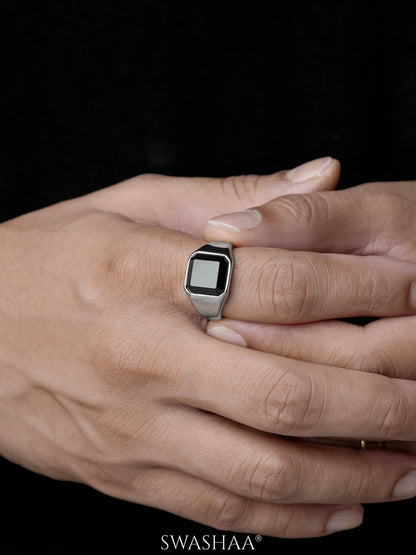 Thorne Black Stone Signet Men's Ring