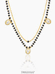 Tia Layered Teardrop Diamond 18K Gold Plated Mangalsutra Gold