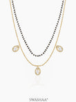 Tia Layered Teardrop Diamond 18K Gold Plated Mangalsutra Gold