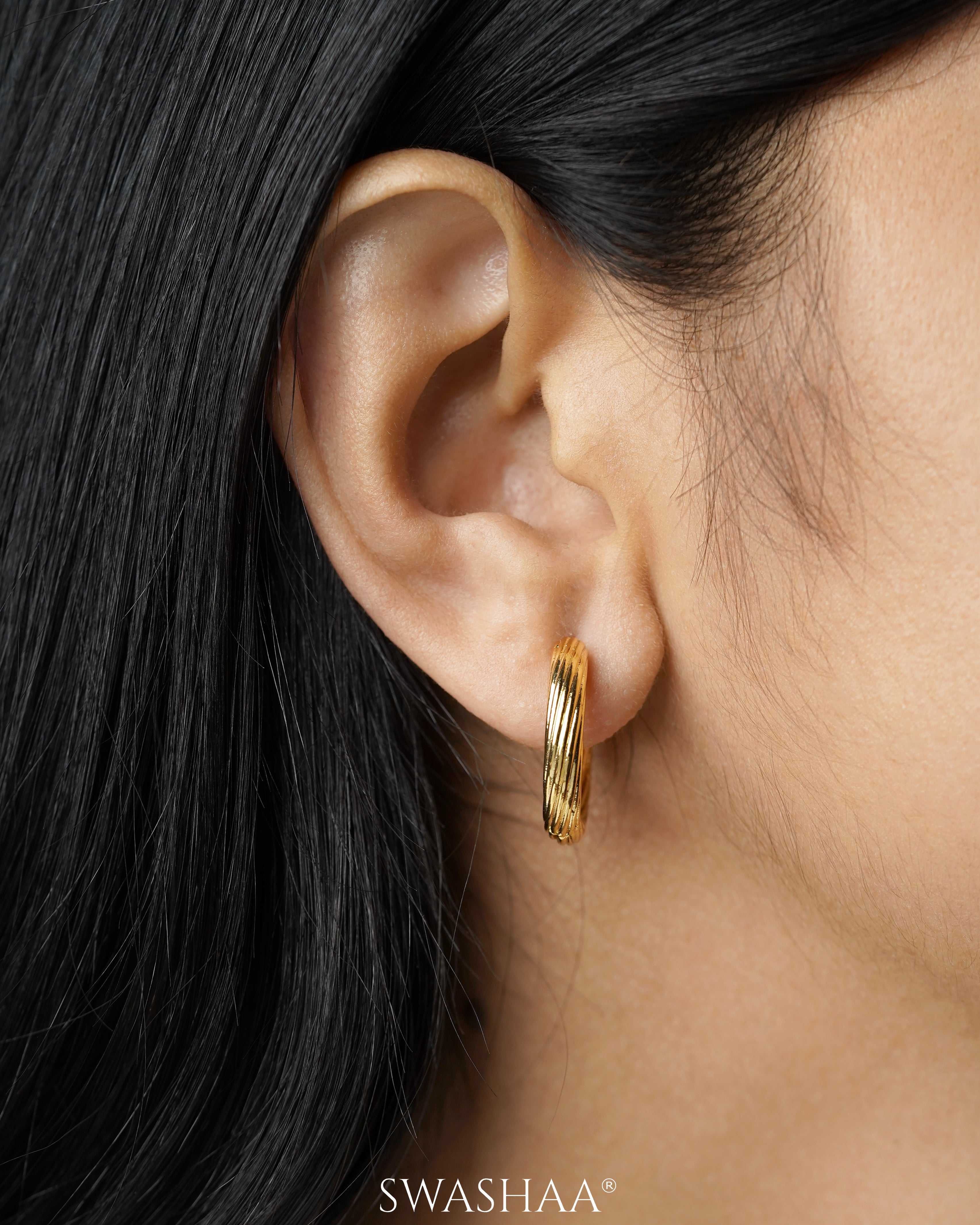 Tiberius 18K Gold Plated Hoop Earrings