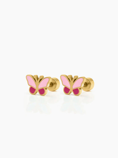 Tilly Butterfly 18K Gold Plated Kid's Stud Earrings