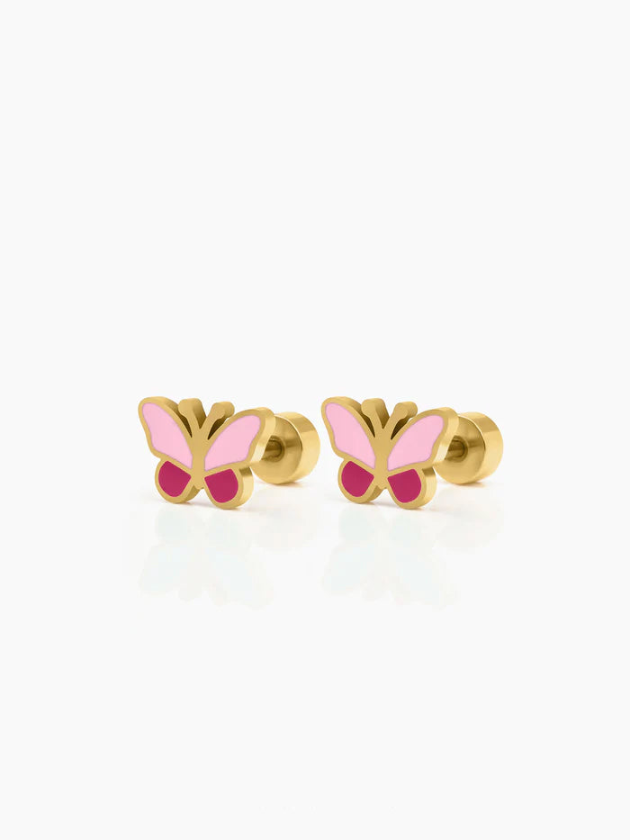 Tilly Butterfly 18K Gold Plated Kid's Stud Earrings