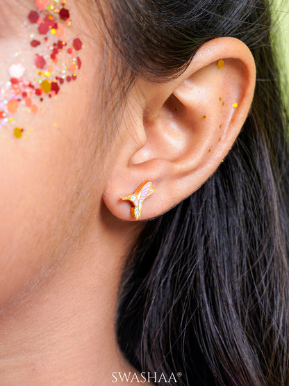 Tim Tum Bird 18K Gold Plated Kid's Earrings