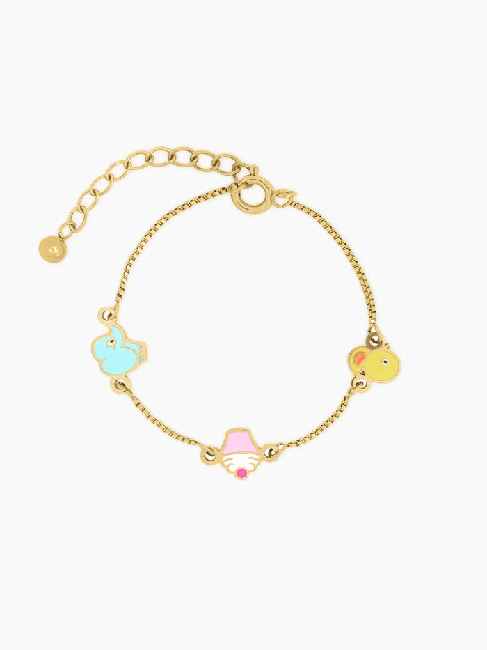 Tiny Cupcake Charm 18K Gold Plated Kid's Bracelet Gold