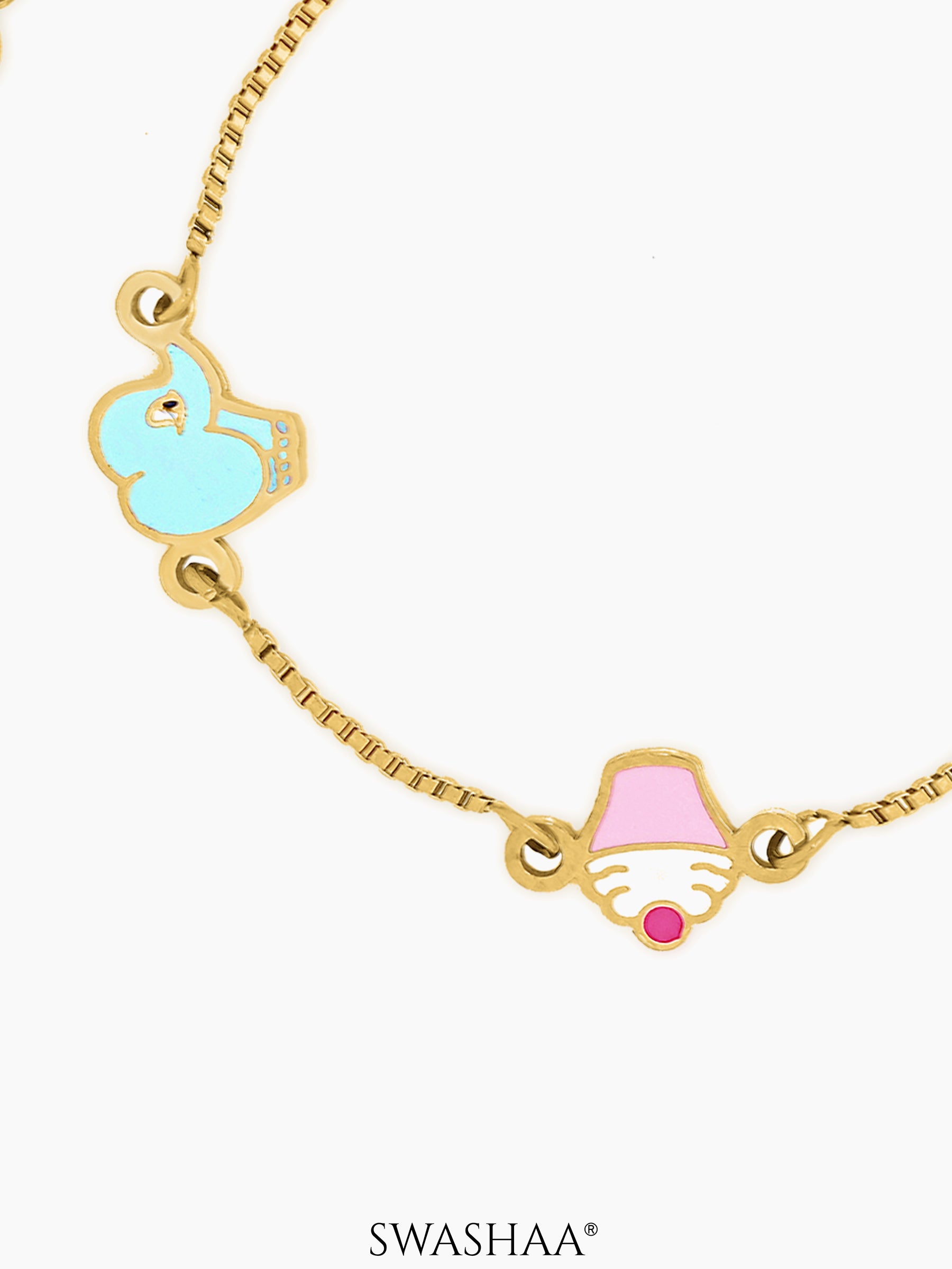 Tiny Cupcake Charm 18K Gold Plated Kid's Bracelet