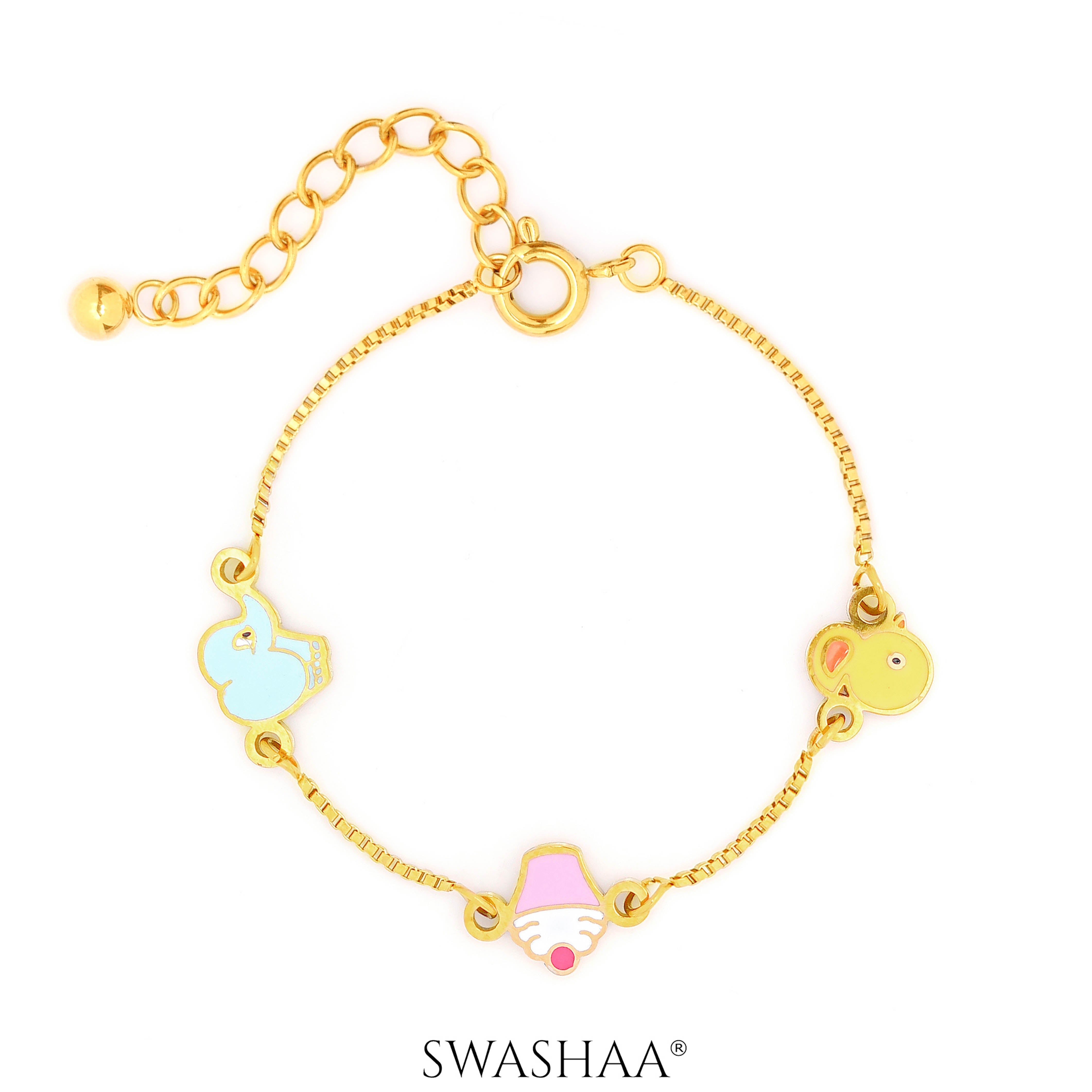 Tiny Cupcake Charm 18K Gold Plated Kid's Bracelet Gold