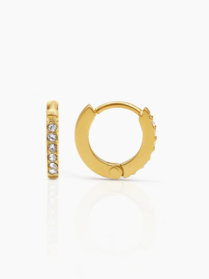 Tiny Diamond 18K Gold Plated Kid's Hoop Earrings Gold