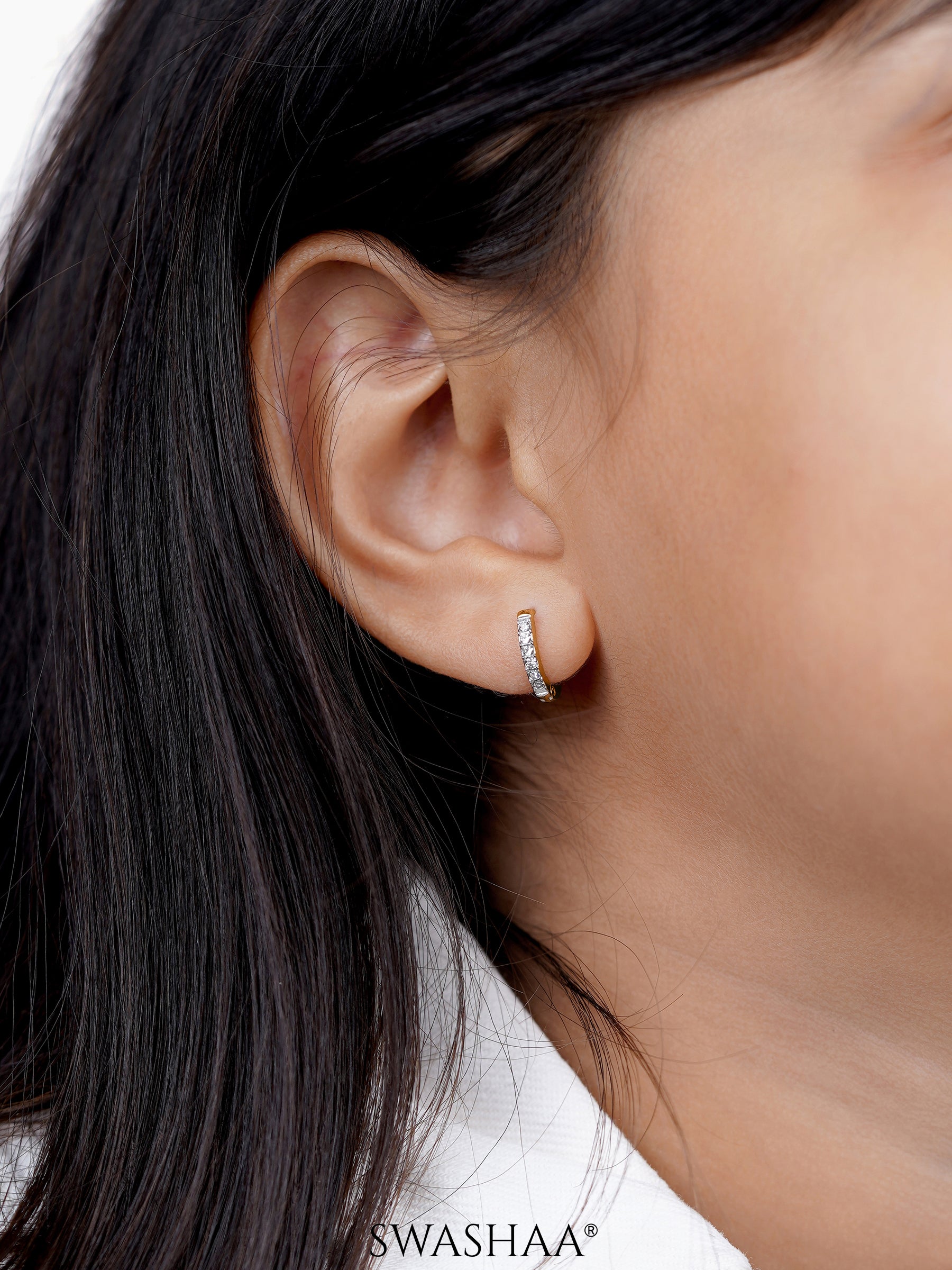 Tiny Diamond Kid's Hoop Earrings