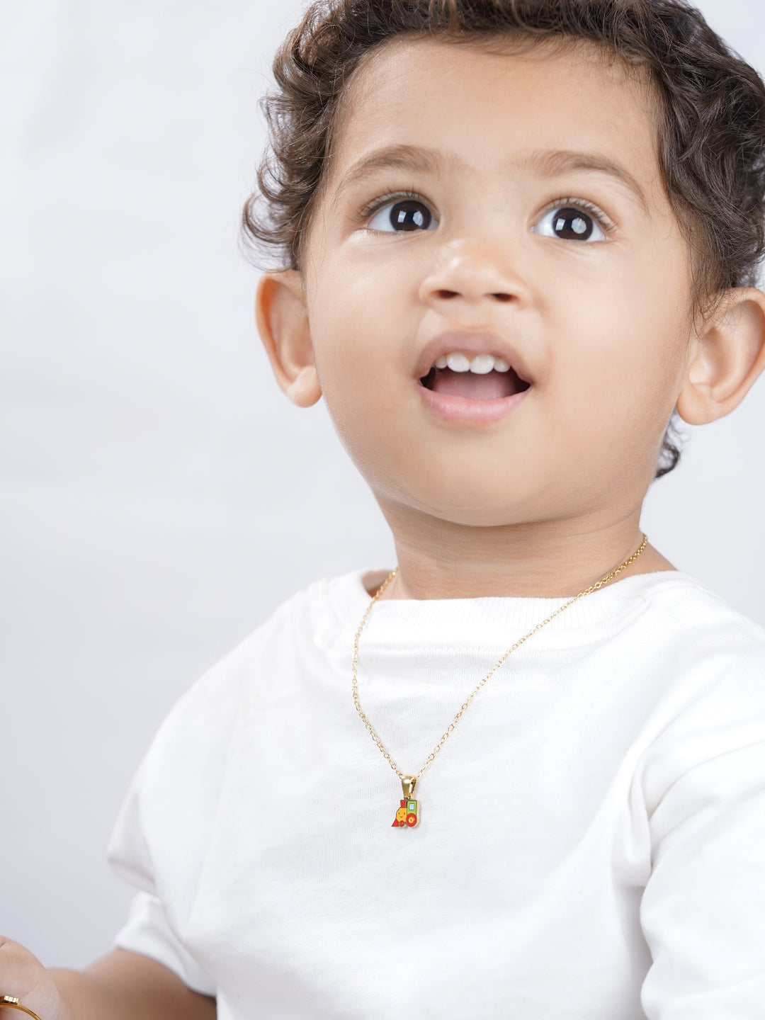 Tiny Train 18K Gold Plated Kid's Chain Pendant
