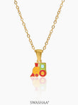 Tiny Train 18K Gold Plated Kid's Chain Pendant Gold