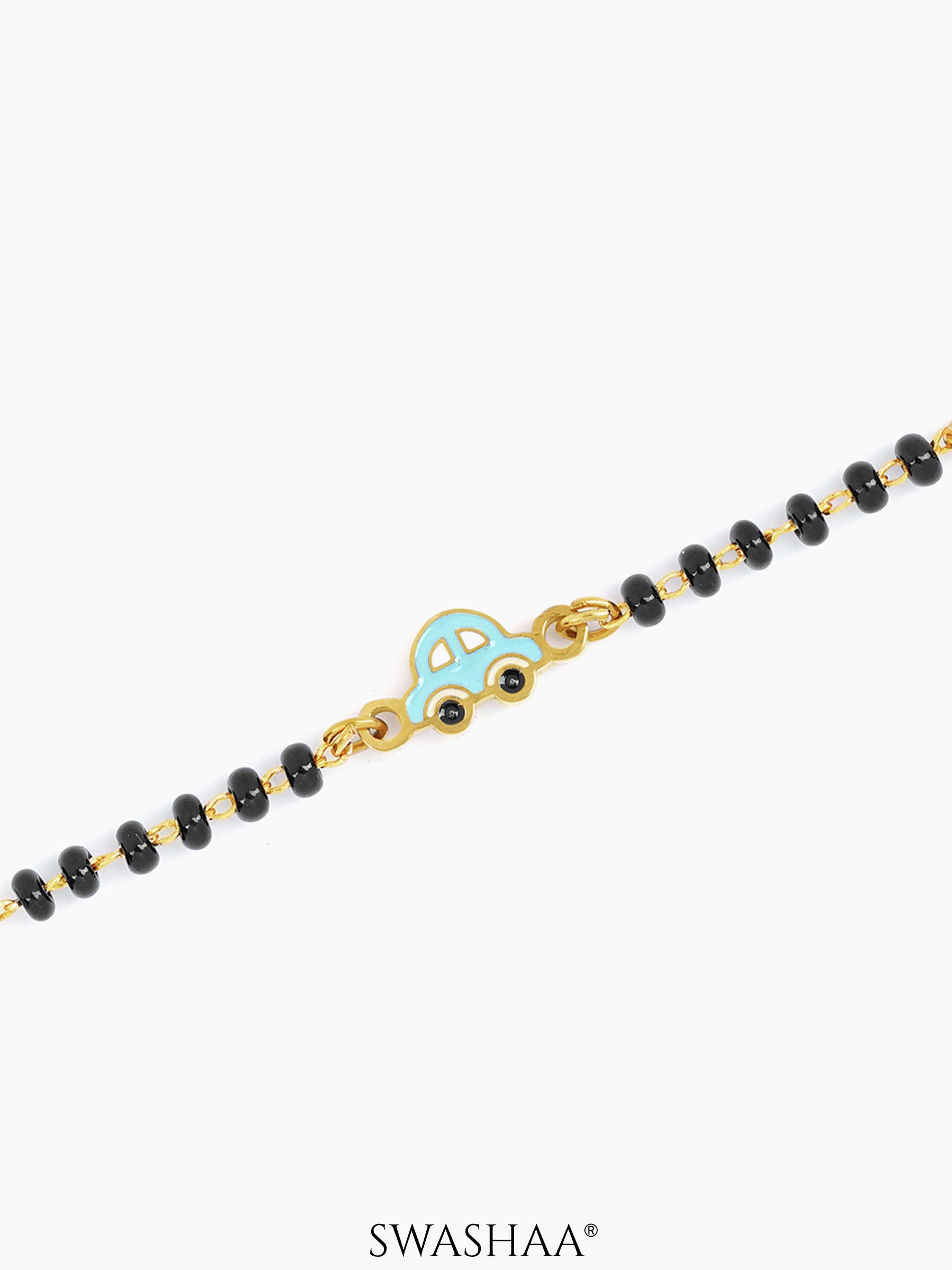 Tiny Wheels Car Charm 18K Gold Plated Kid's Nazariya Bracelet