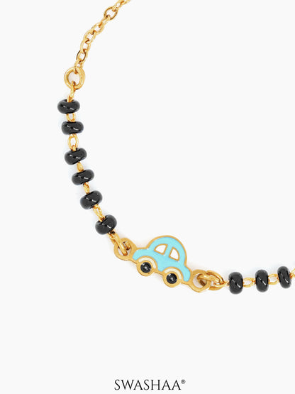 Tiny Wheels Car Charm 18K Gold Plated Kid's Nazariya Bracelet