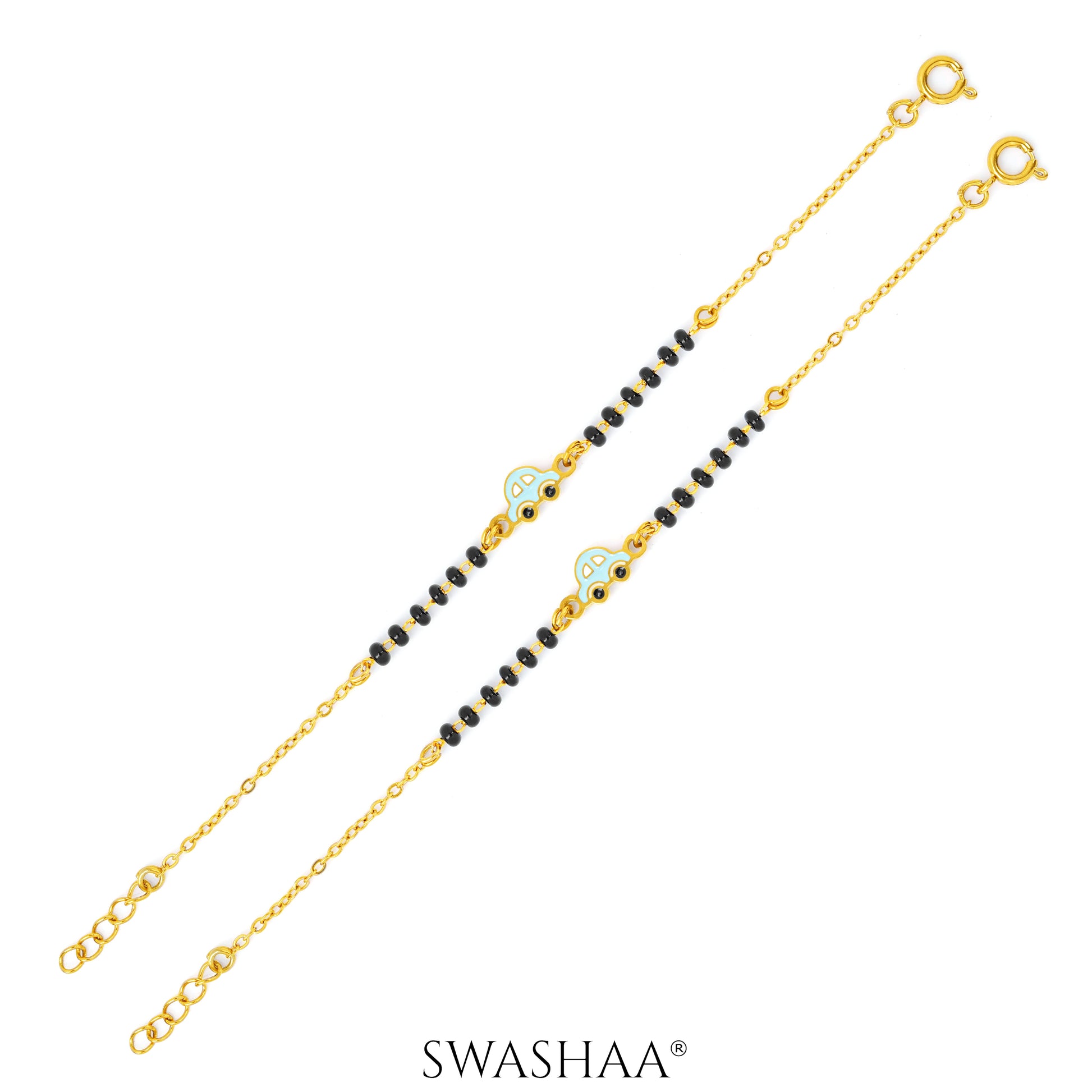 Tiny Wheels Car Charm 18K Gold Plated Kid's Nazariya Bracelet