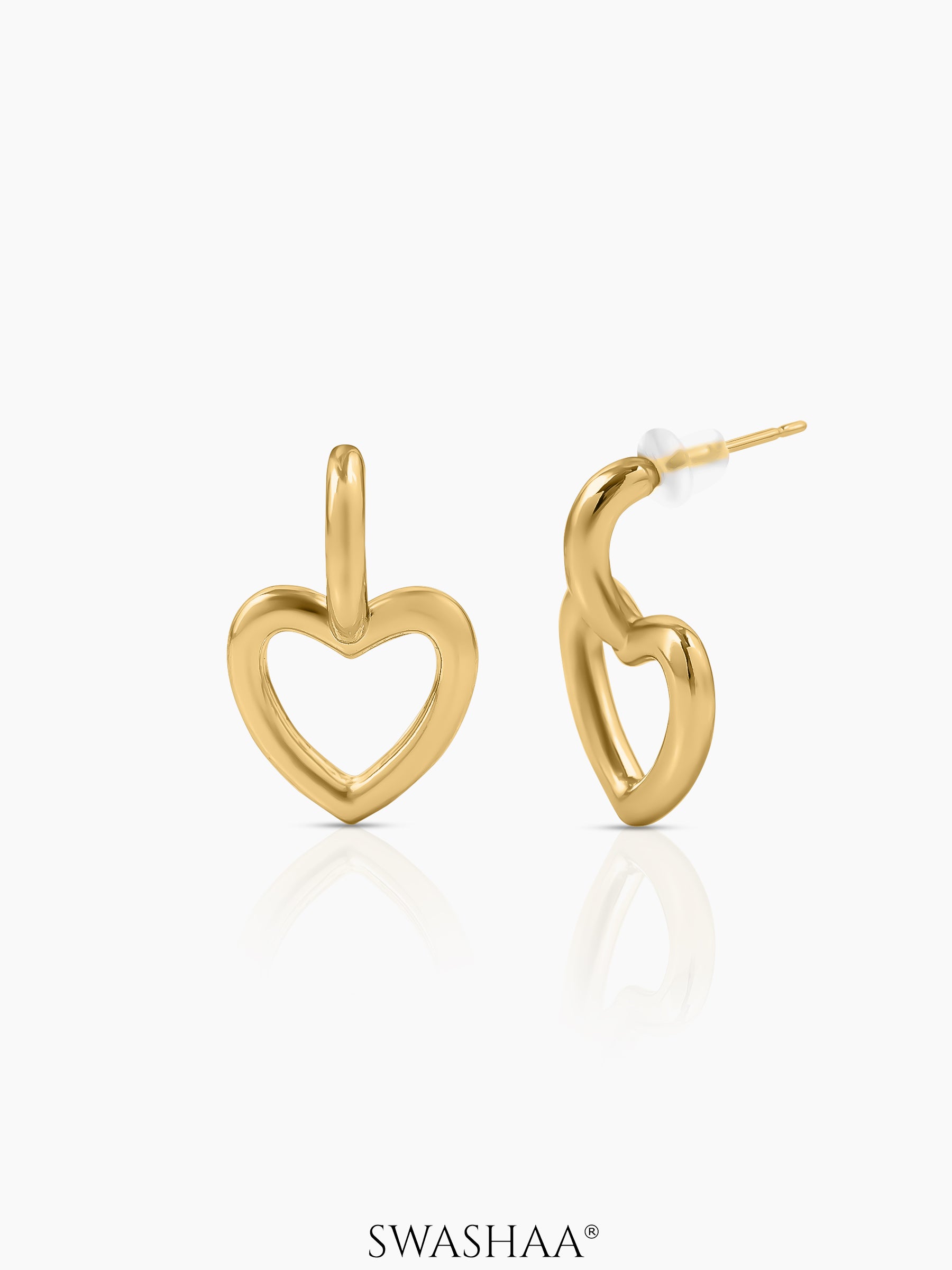Titus Heart 18K Gold Plated Earrings Gold