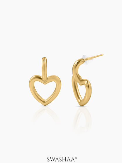 Titus Heart 18K Gold Plated Earrings Gold