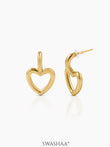 Titus Heart 18K Gold Plated Earrings Gold