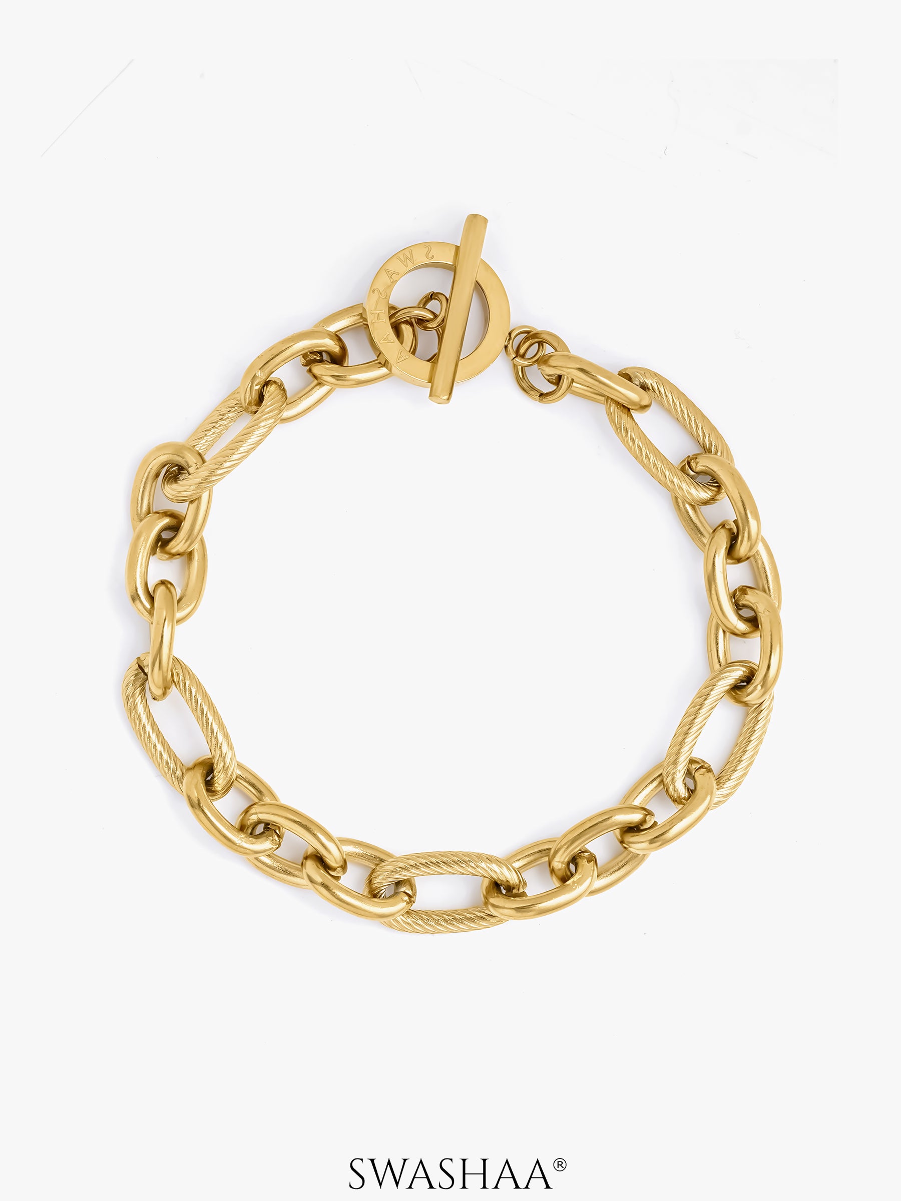 Toggle Chain Men's Bracelet 18K Gold Plated