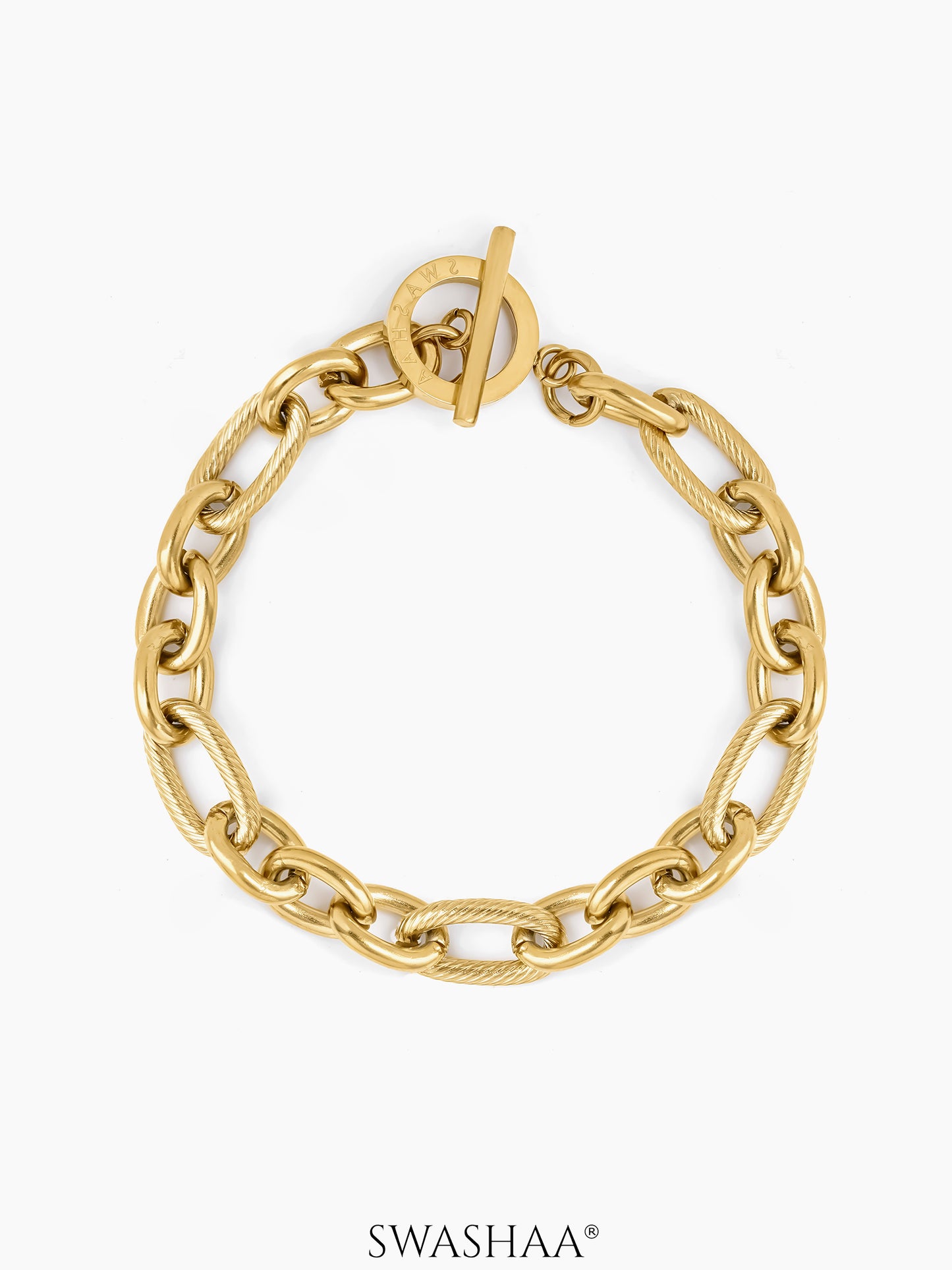 Toggle Chain Men's Bracelet 18K Gold Plated