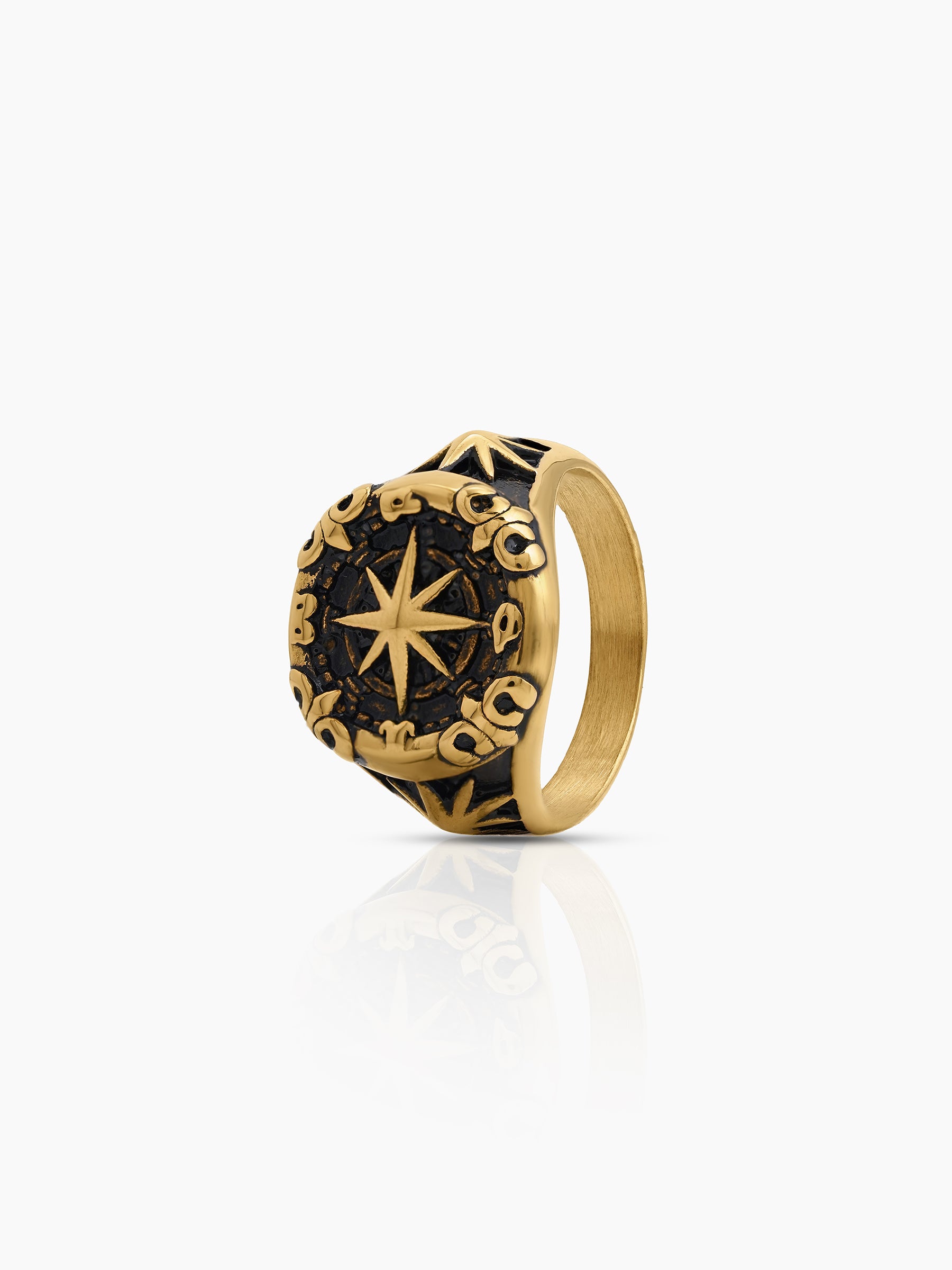 Toren Orbit 18K Gold Plated Signet Men's Ring Gold
