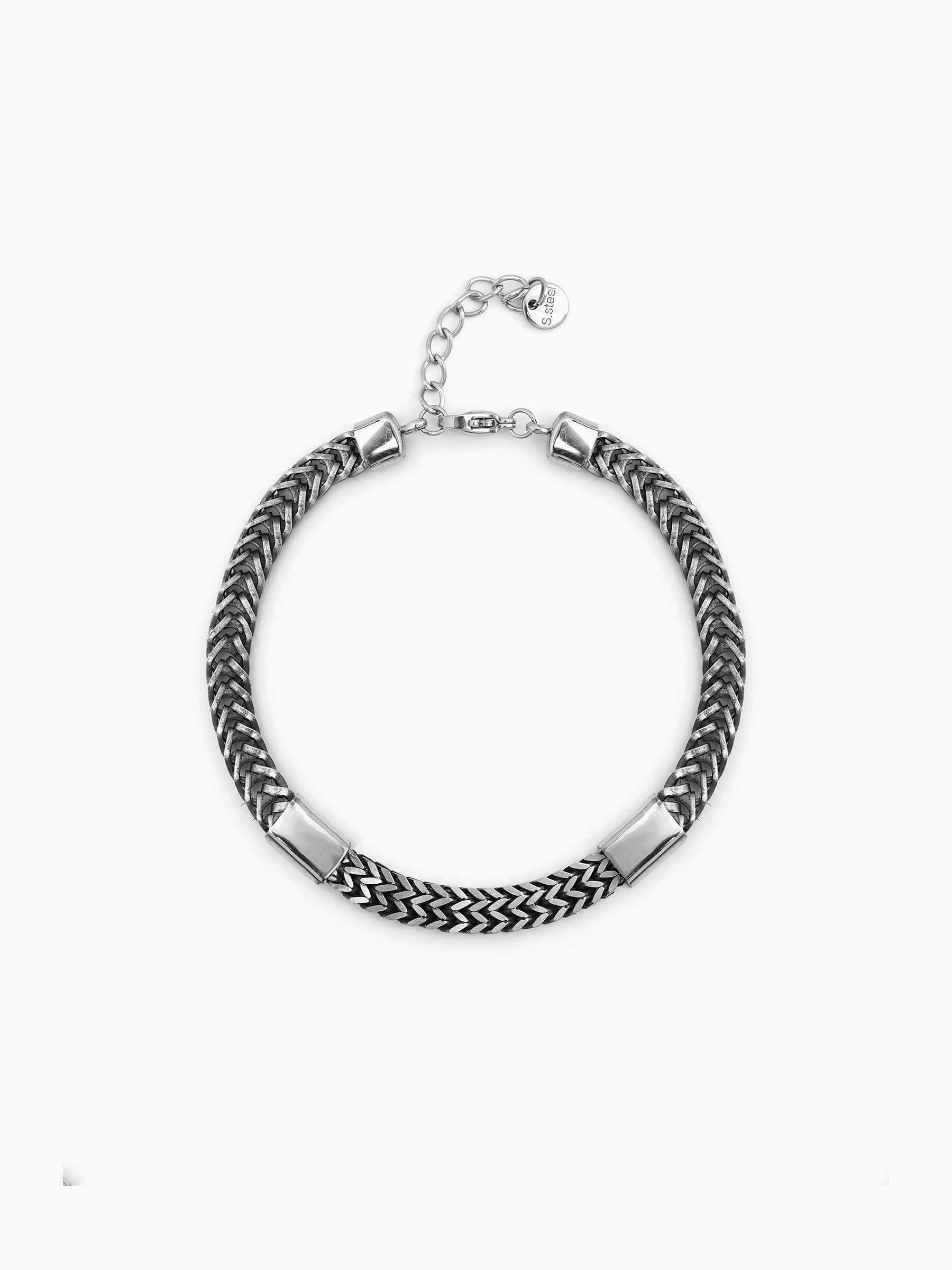 Torvik Chevron Black - Silver Men’s Chain Bracelet Black - Silver