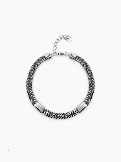 Torvik Chevron Black - Silver Men’s Chain Bracelet Black - Silver