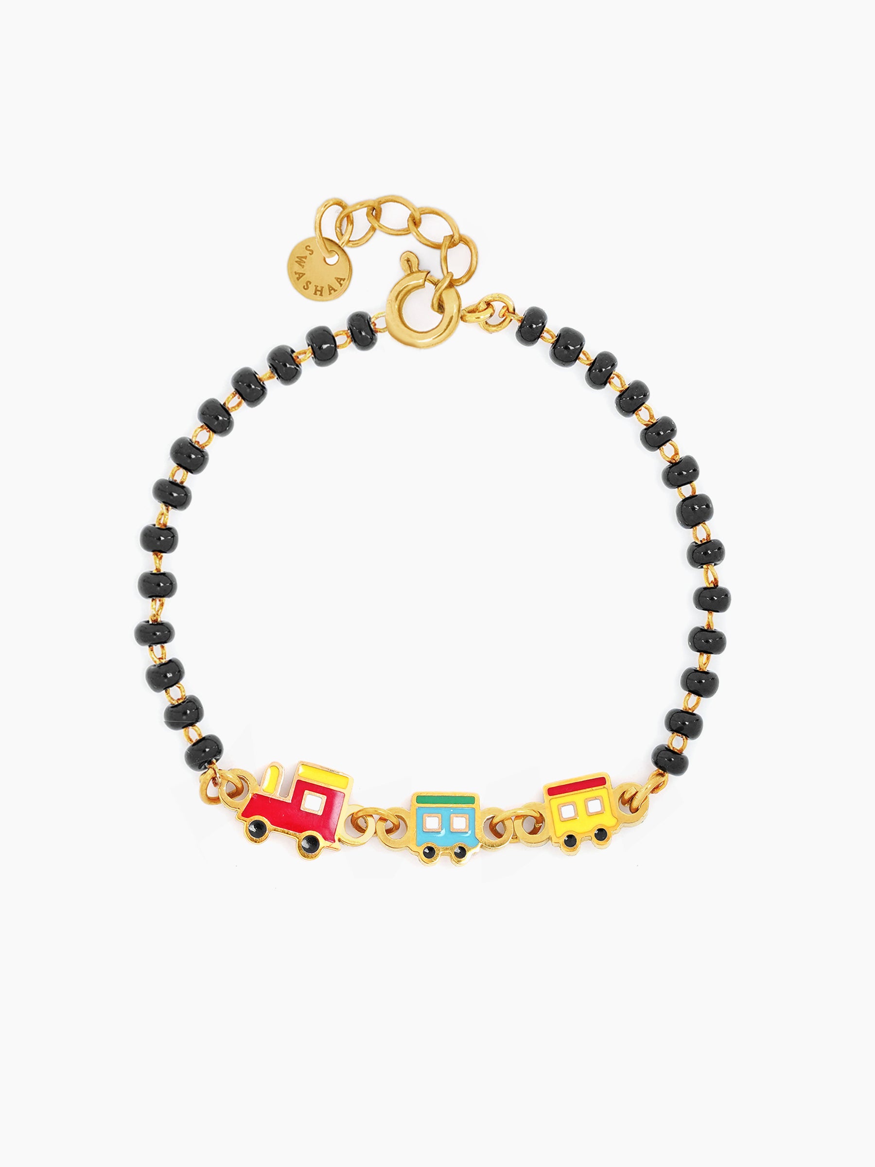 Toy Train Charm 18K Gold Plated Kid's Nazariya Bracelet Gold