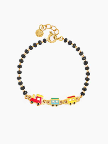 Toy Train Charm 18K Gold Plated Kid's Nazariya Bracelet Gold