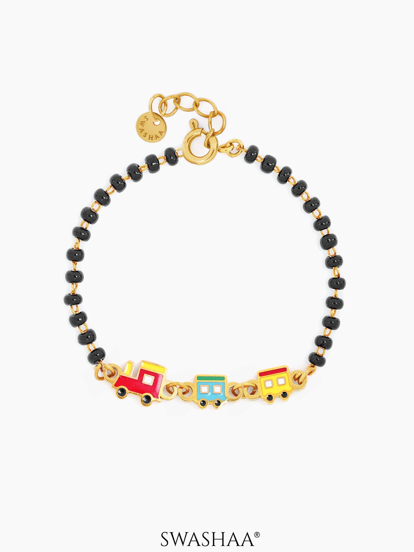 Toy Train Charm 18K Gold Plated Kid's Nazariya Bracelet Gold