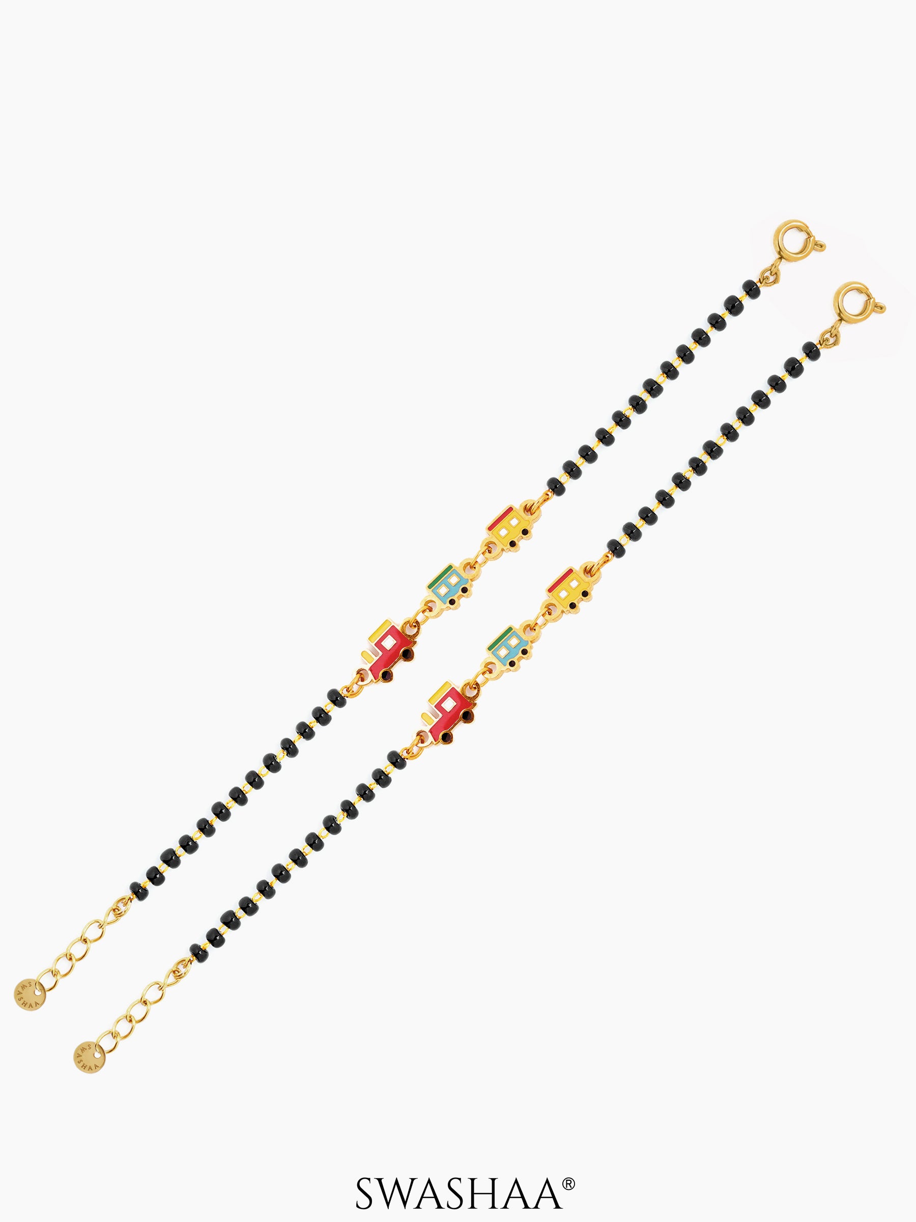 Toy Train Charm 18K Gold Plated Kid's Nazariya Bracelet