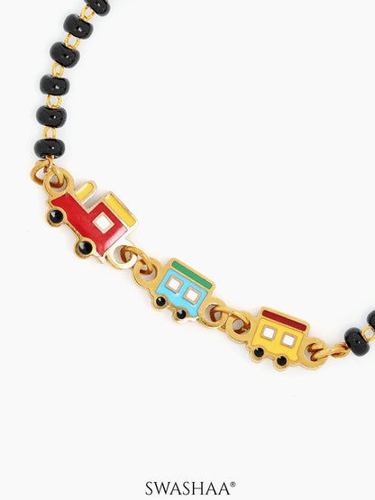 Toy Train Charm 18K Gold Plated Kid's Nazariya Bracelet